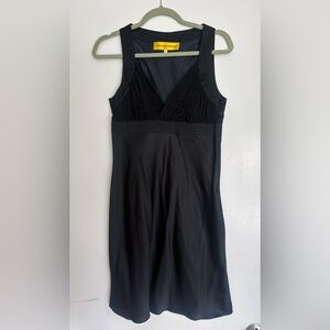 Catherine Malandrino Y2K Black Silk Satin bias cut empire waist slip dress